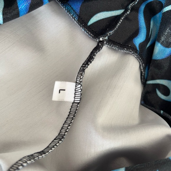 Blue Flames Stretchy Black Mini Skirt - Picture 4 of 4